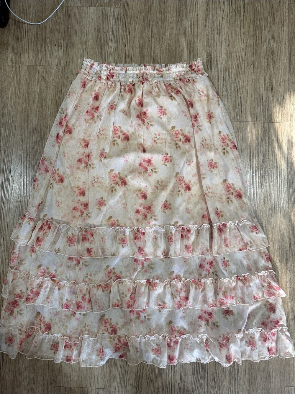 And now this Ruffled Maci  Skirt - Pink Cream XL